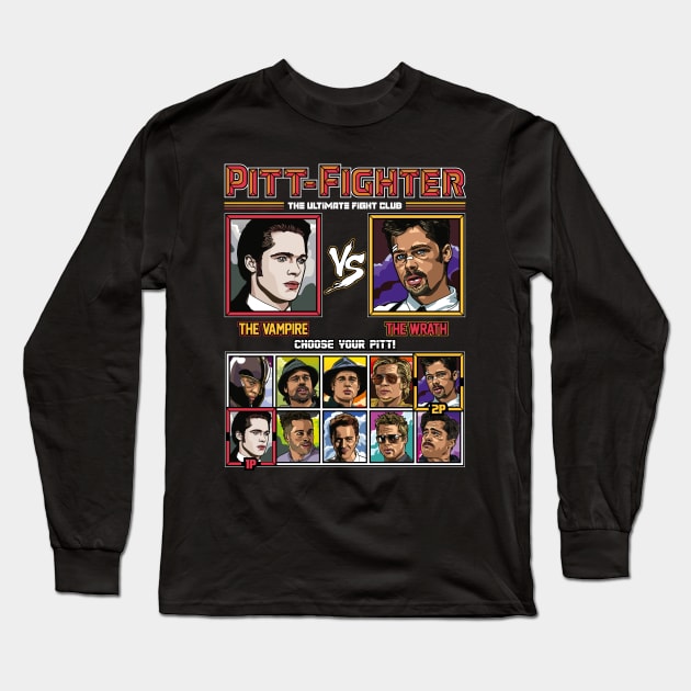 Brad Pitt Fighter Long Sleeve T-Shirt by RetroReview